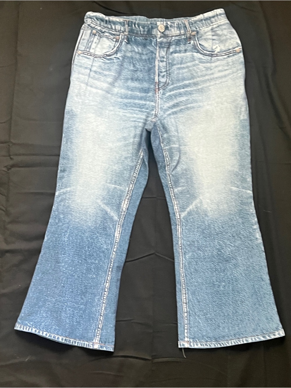 Dear Scarlett Zenim Bootcut Pull On Faux Denim Pants Blue Large - Picture 1 of 8